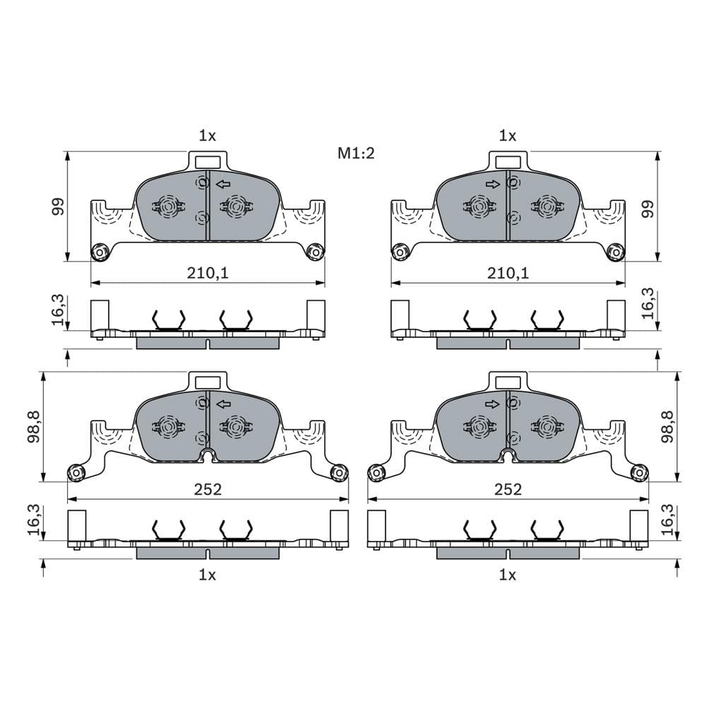 Set placute frana disc BOSCH 0 986 424 432