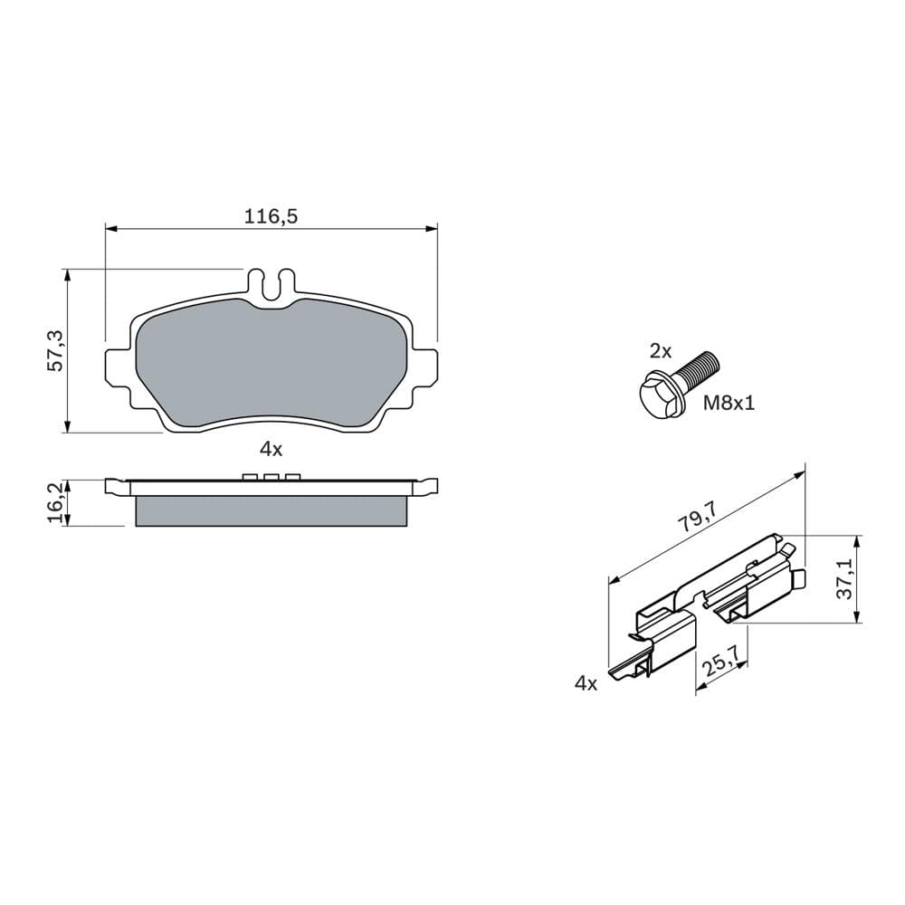 Set placute frana disc BOSCH 0 986 424 469