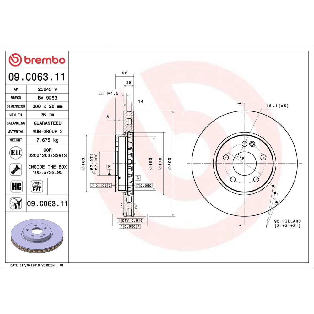 Disc frana BREMBO 09.C063.11