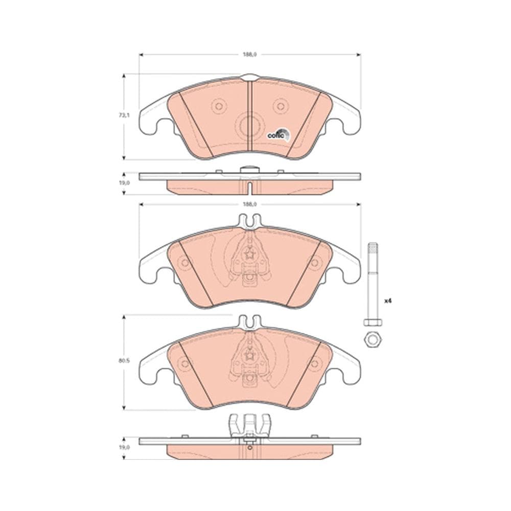 Set placute frana disc TRW GDB1737