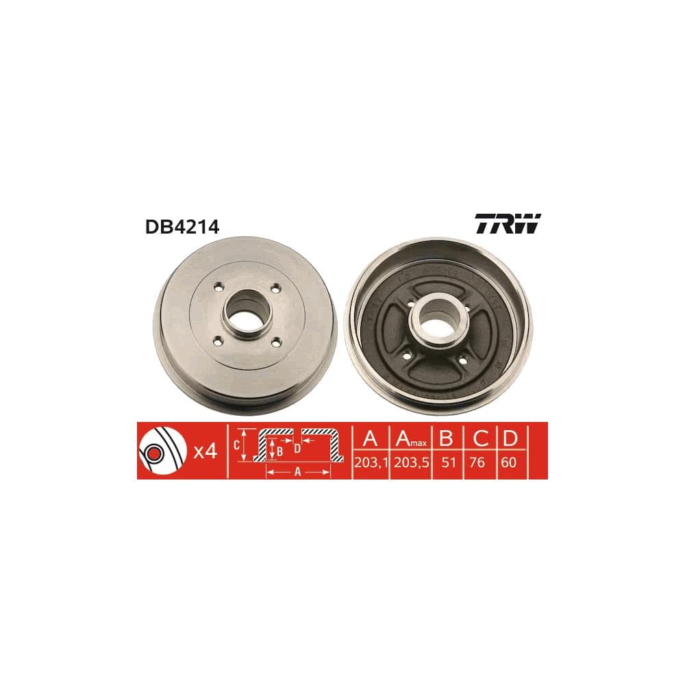 Tambur frana TRW DB4214