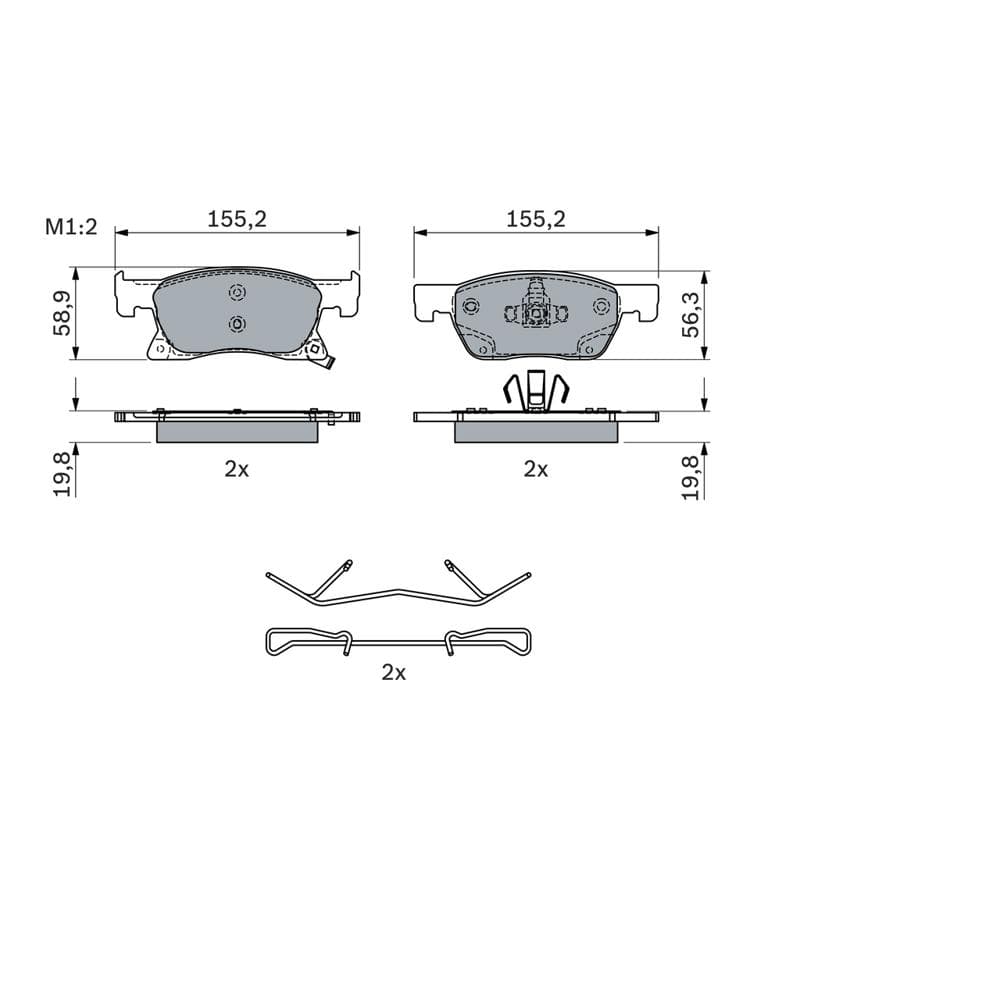 Set placute frana disc BOSCH 0 986 424 332