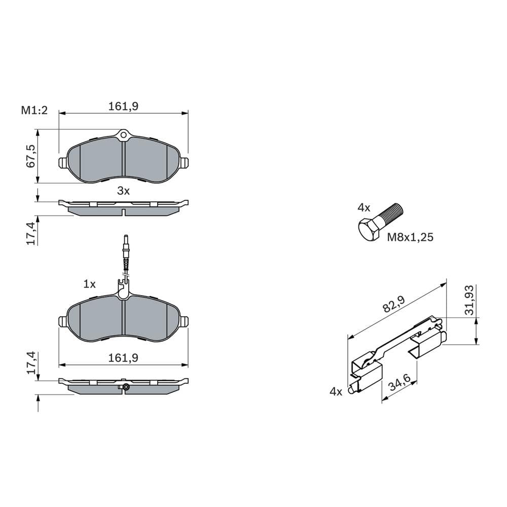 Set placute frana disc BOSCH 0 986 494 163