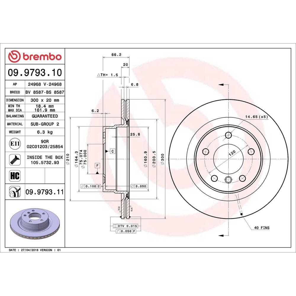 Disc frana BREMBO 09.9793.11