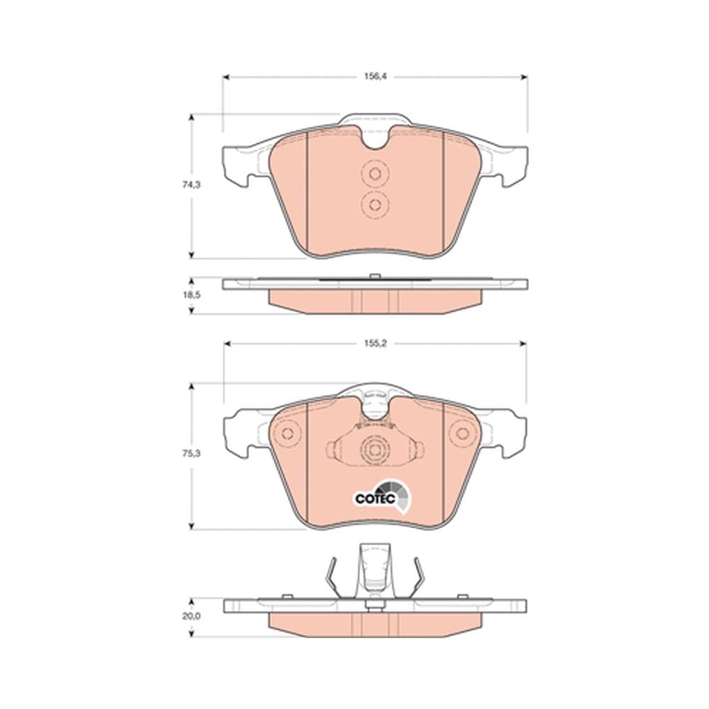 Set placute frana disc TRW GDB1684