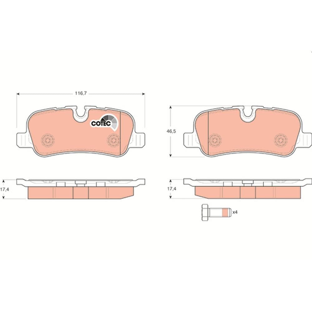 Set placute frana disc TRW GDB1632