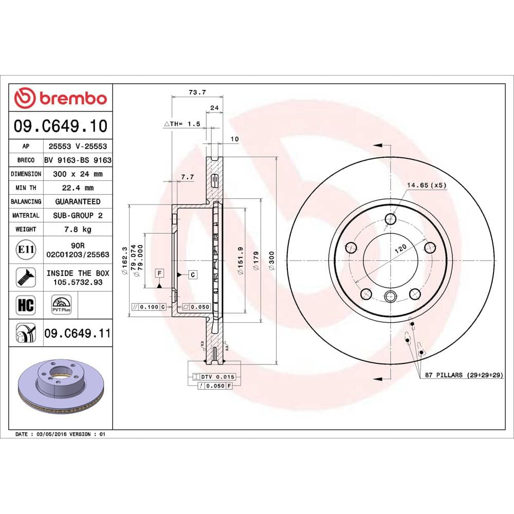 Disc frana BREMBO 09.C649.11