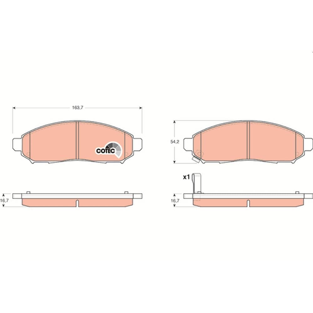 Set placute frana disc TRW GDB3404
