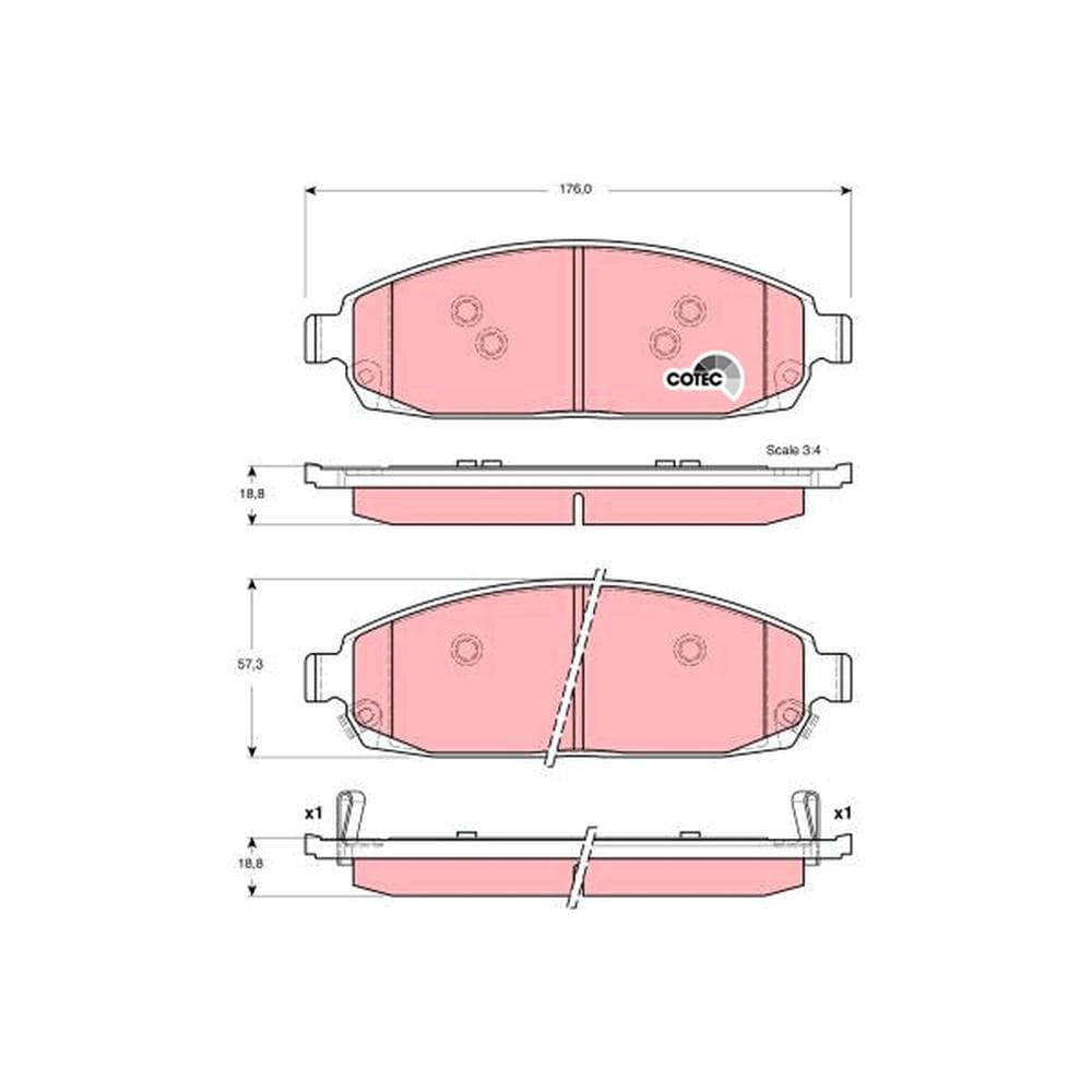 Set placute frana disc TRW GDB4136