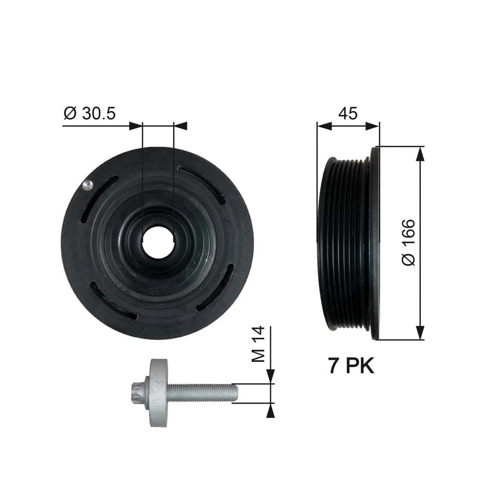 Fulie curea, arbore cotit GATES TVD1054A