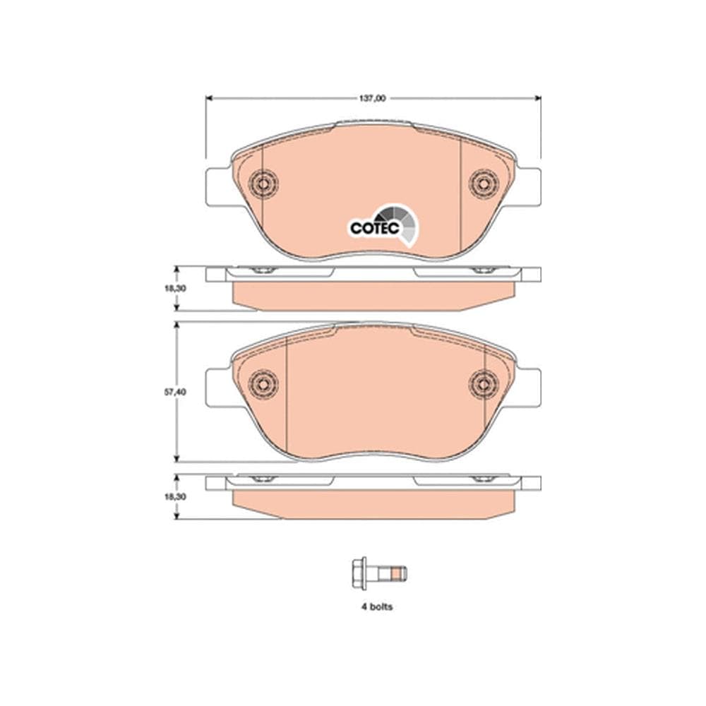 Set placute frana disc TRW GDB1750
