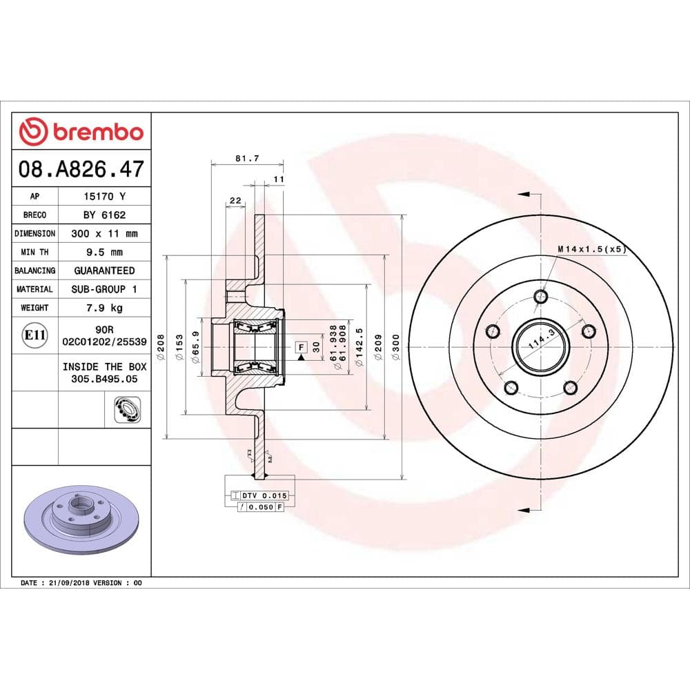 Disc frana BREMBO 08.A826.47