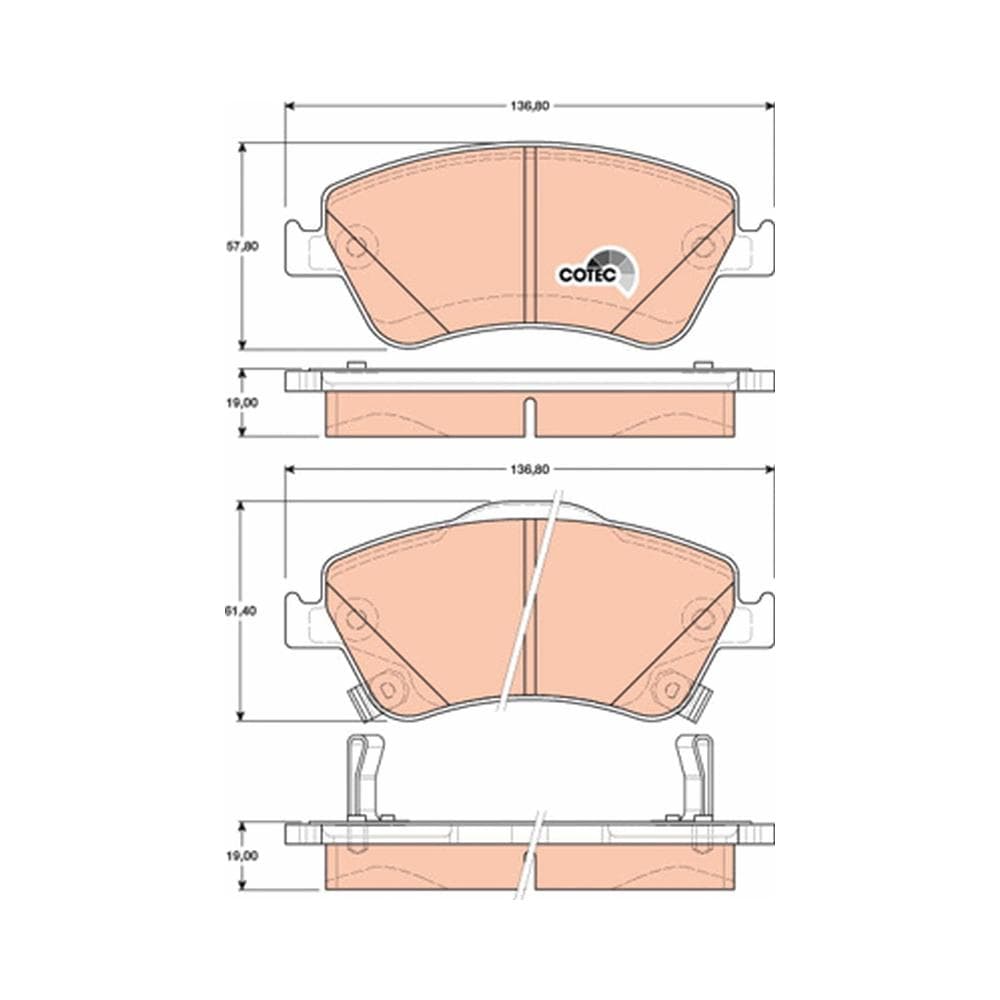 Set placute frana disc TRW GDB3481