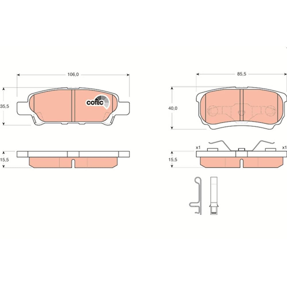 Set placute frana disc TRW GDB3341