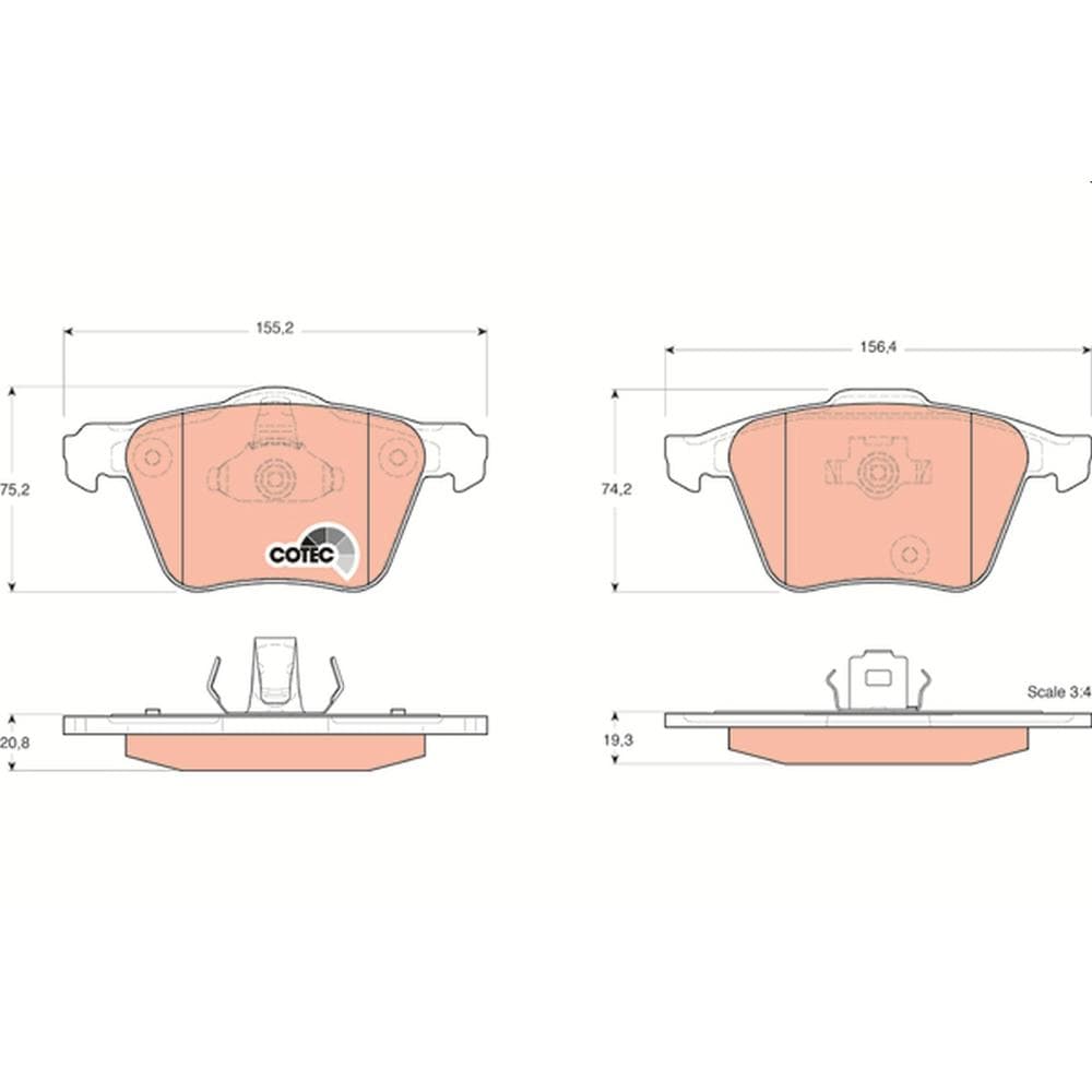 Set placute frana disc TRW GDB1565