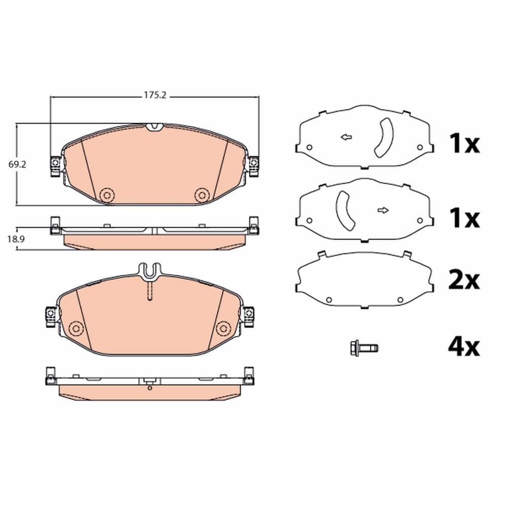 Set placute frana disc TRW GDB2097