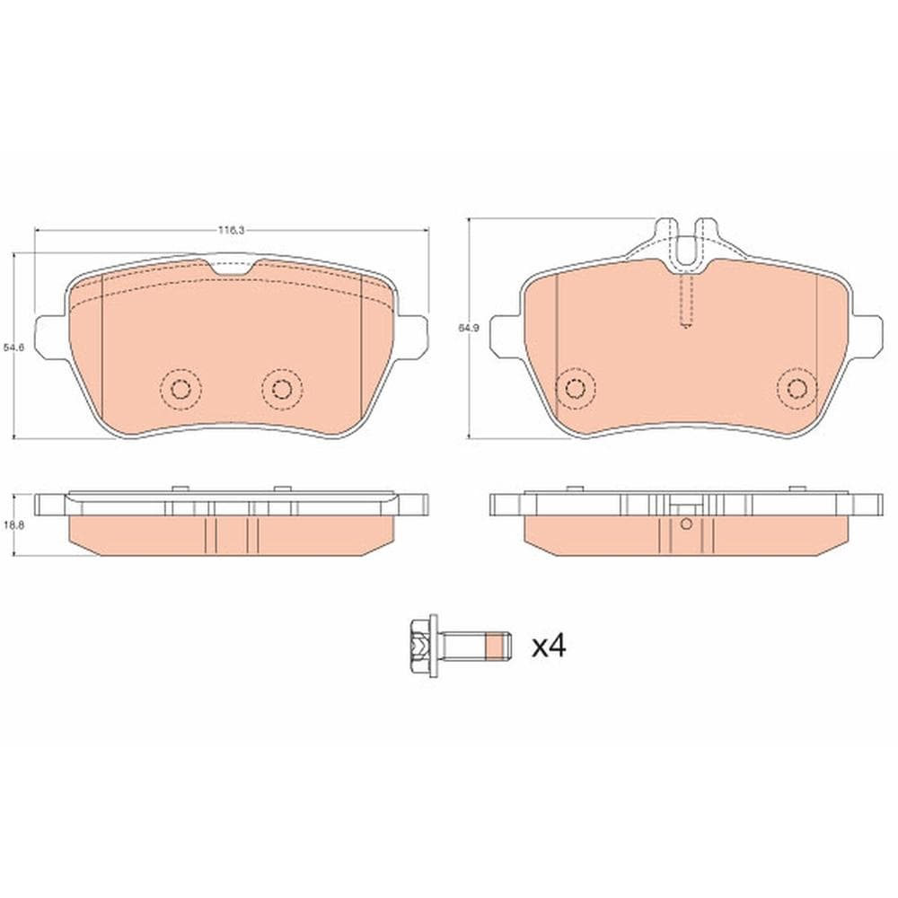 Set placute frana disc TRW GDB2014