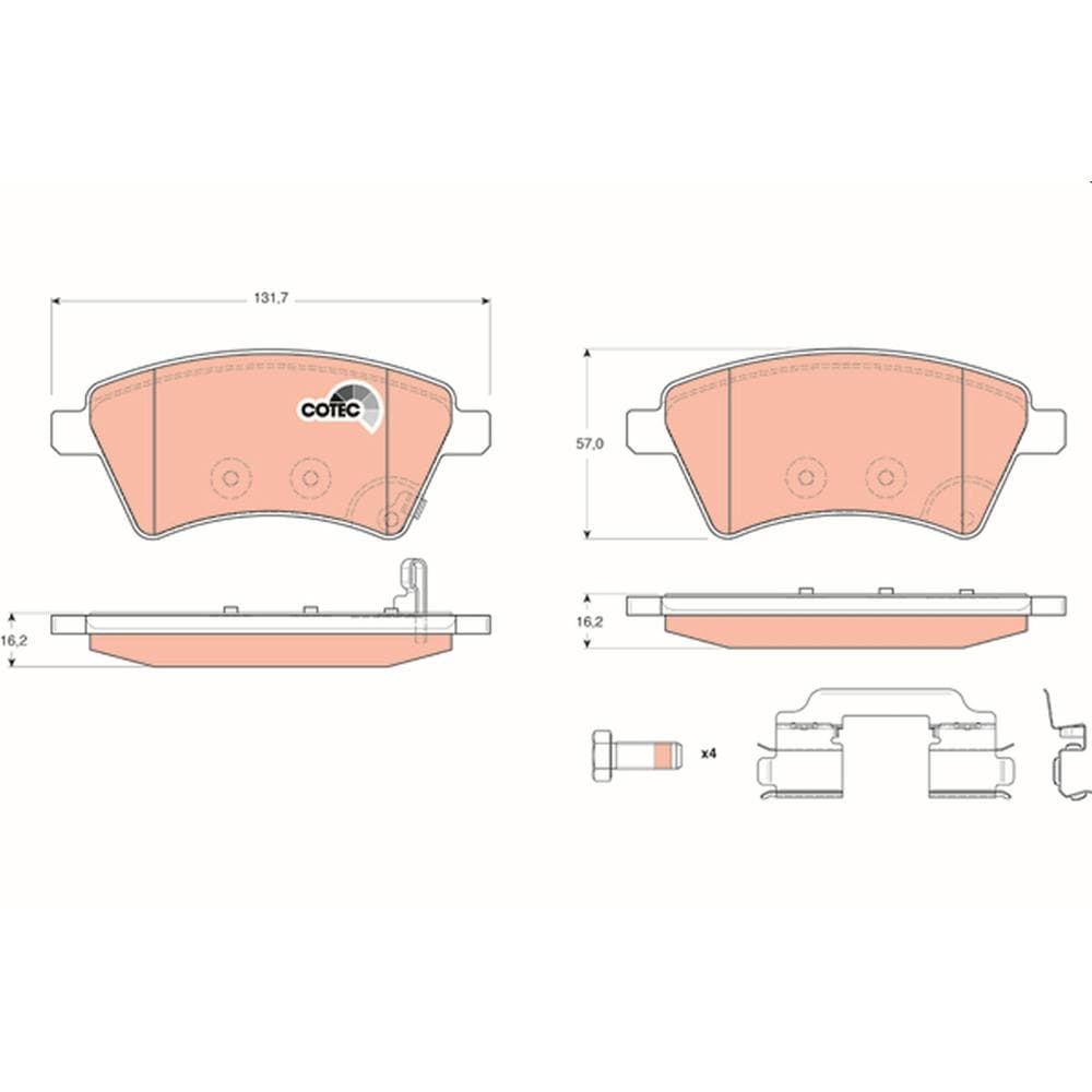 Set placute frana disc TRW GDB1673