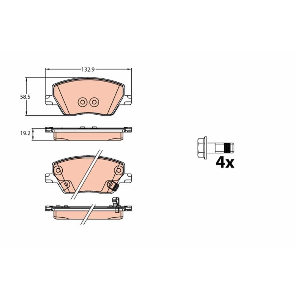 Set placute frana disc TRW GDB2151