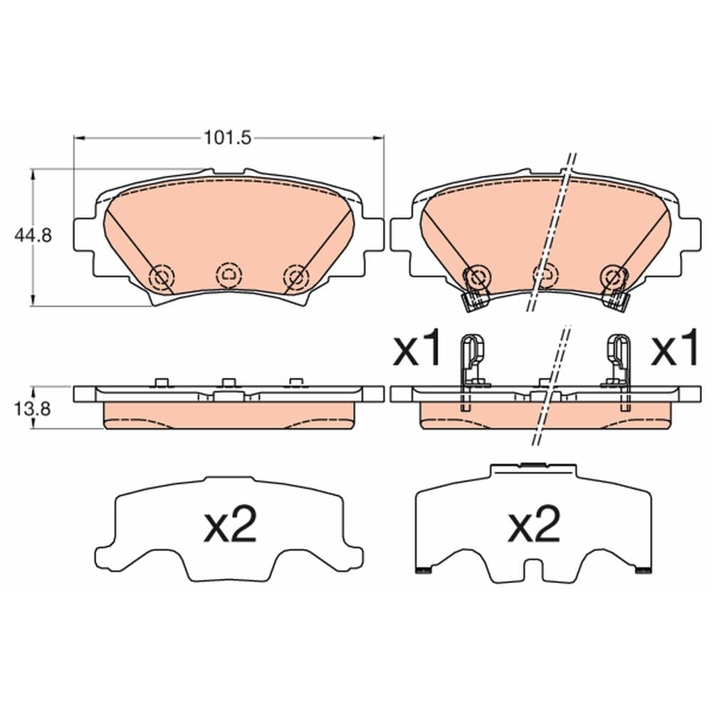 Set placute frana disc TRW GDB3593