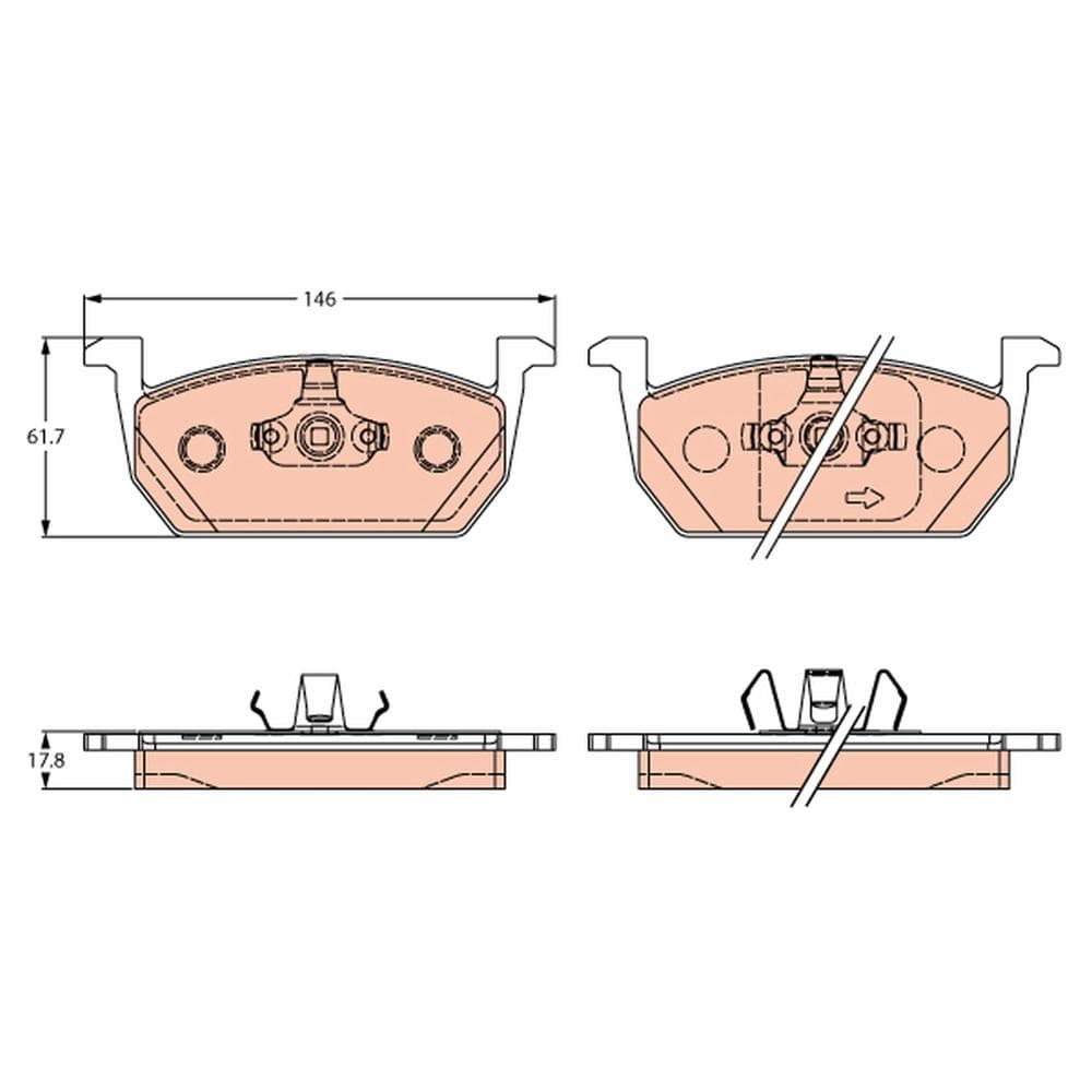 Set placute frana disc TRW GDB2266