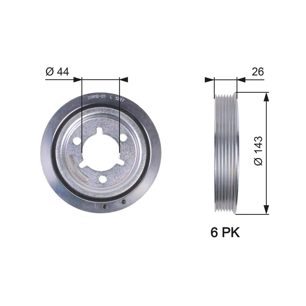 Fulie curea, arbore cotit GATES TVD1055