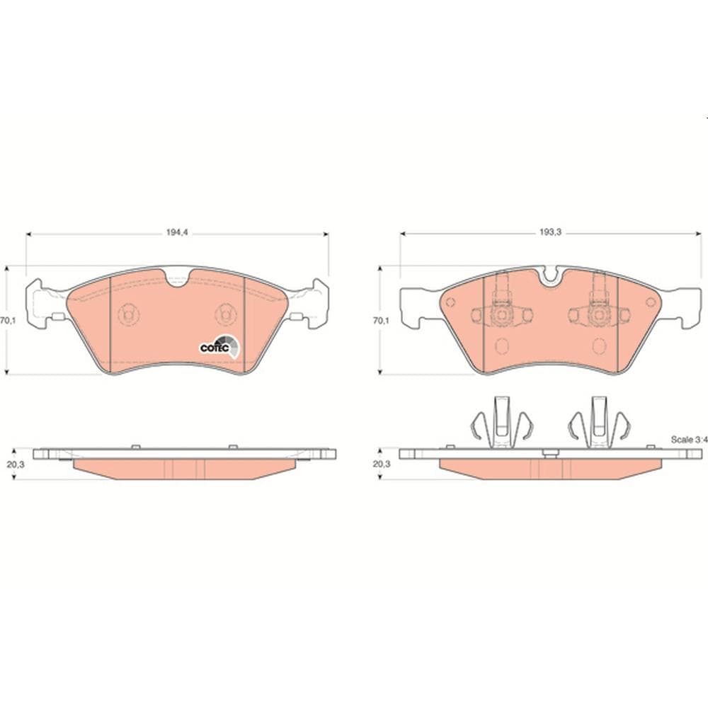 Set placute frana disc TRW GDB1642