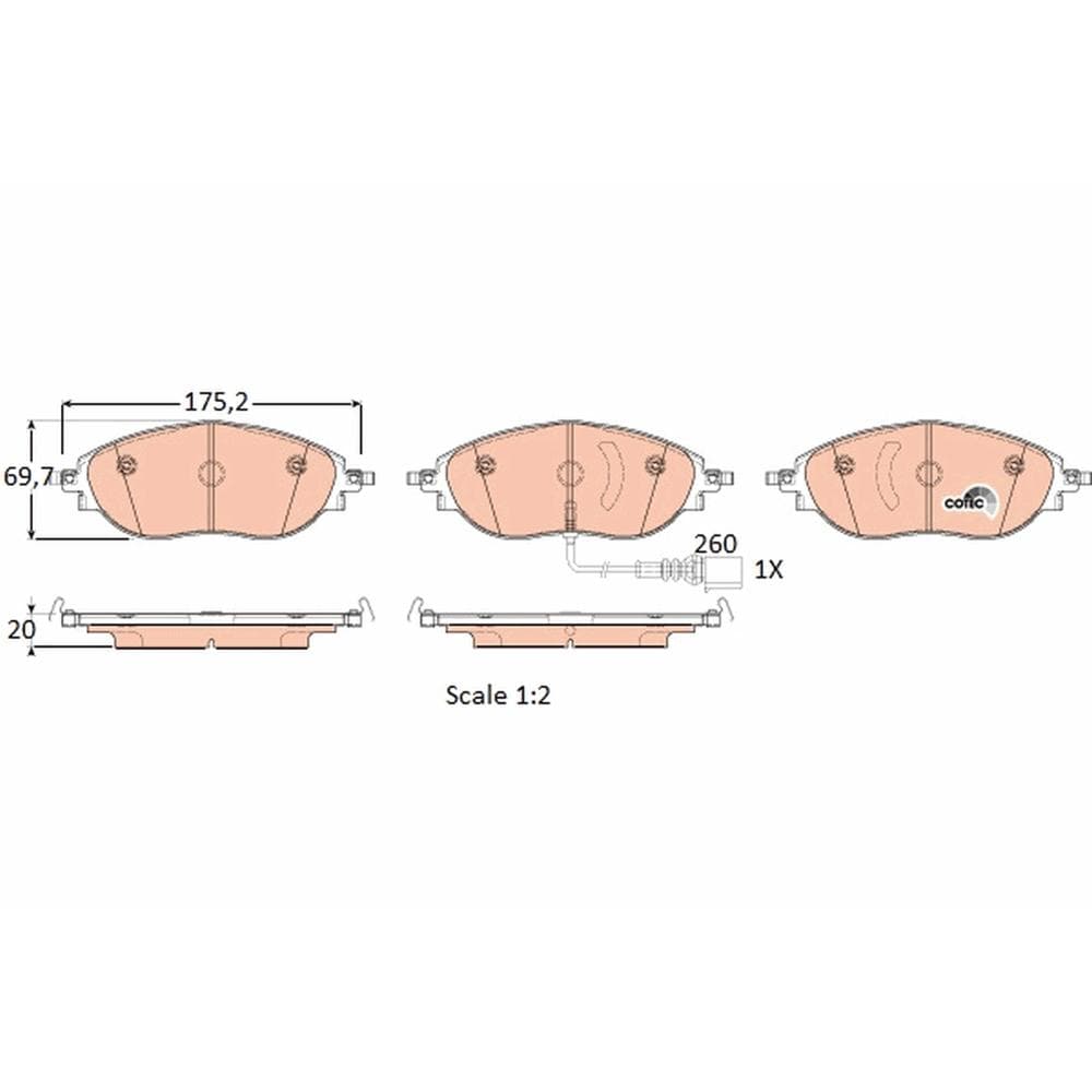 Set placute frana disc TRW GDB1918