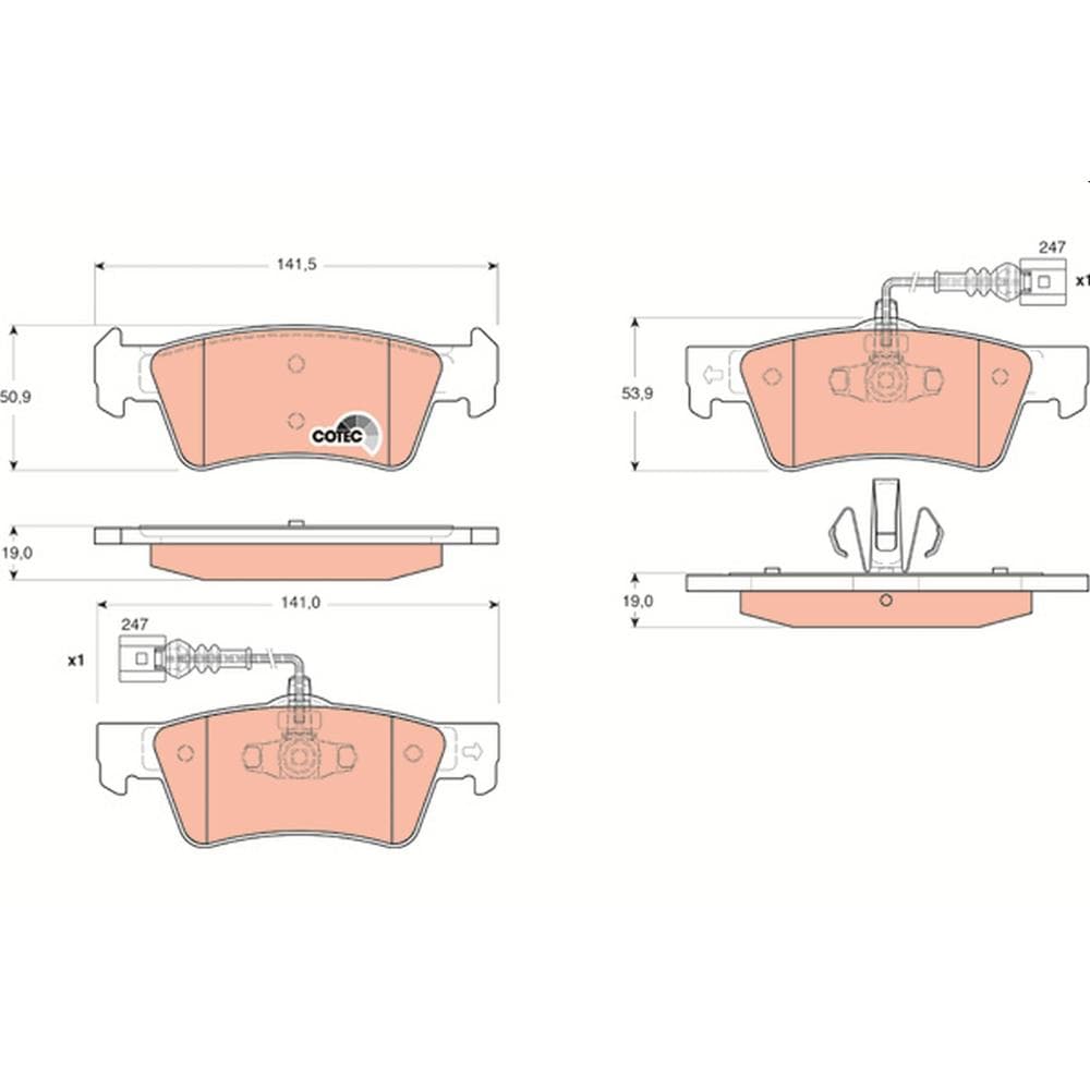 Set placute frana disc TRW GDB1672
