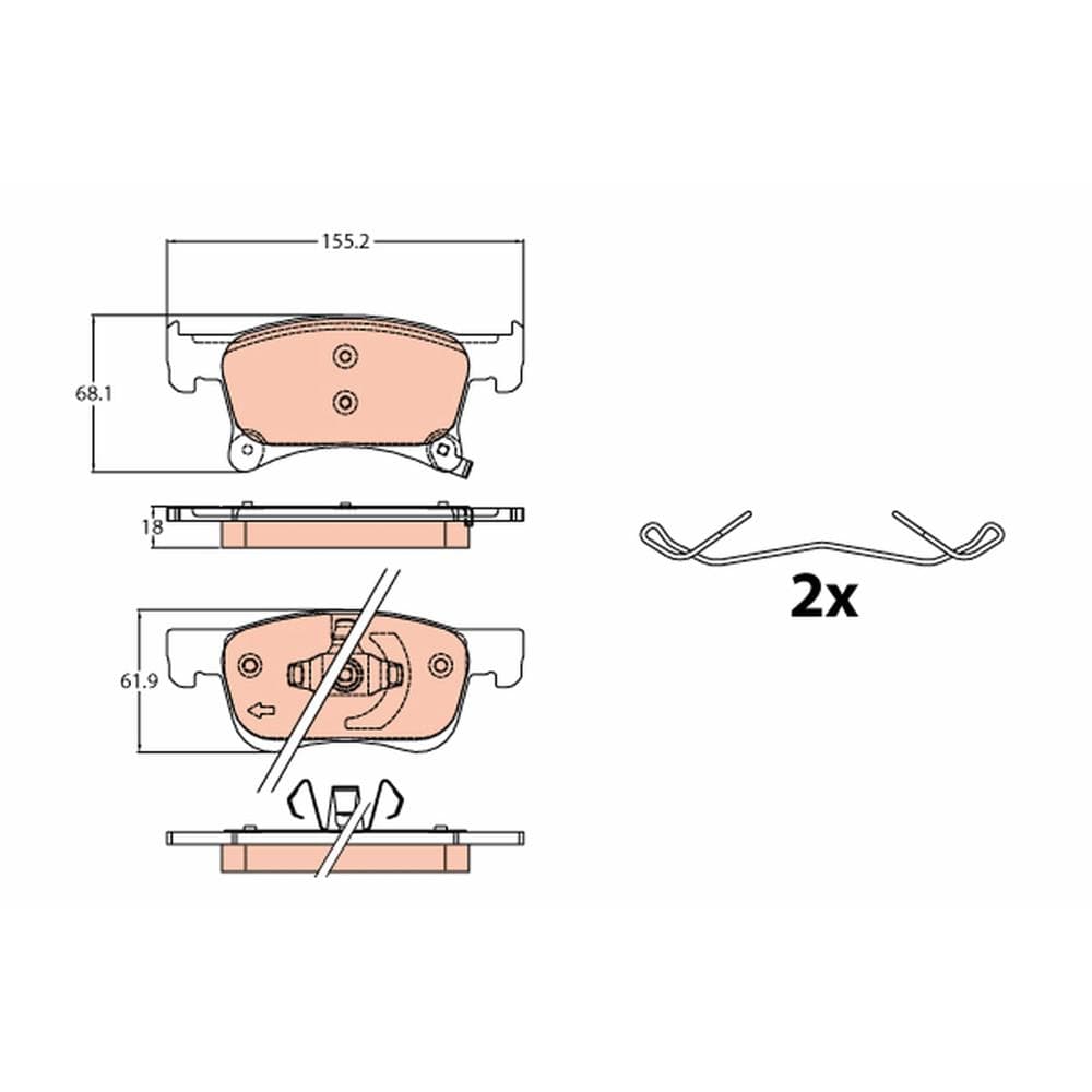 Set placute frana disc TRW GDB2091