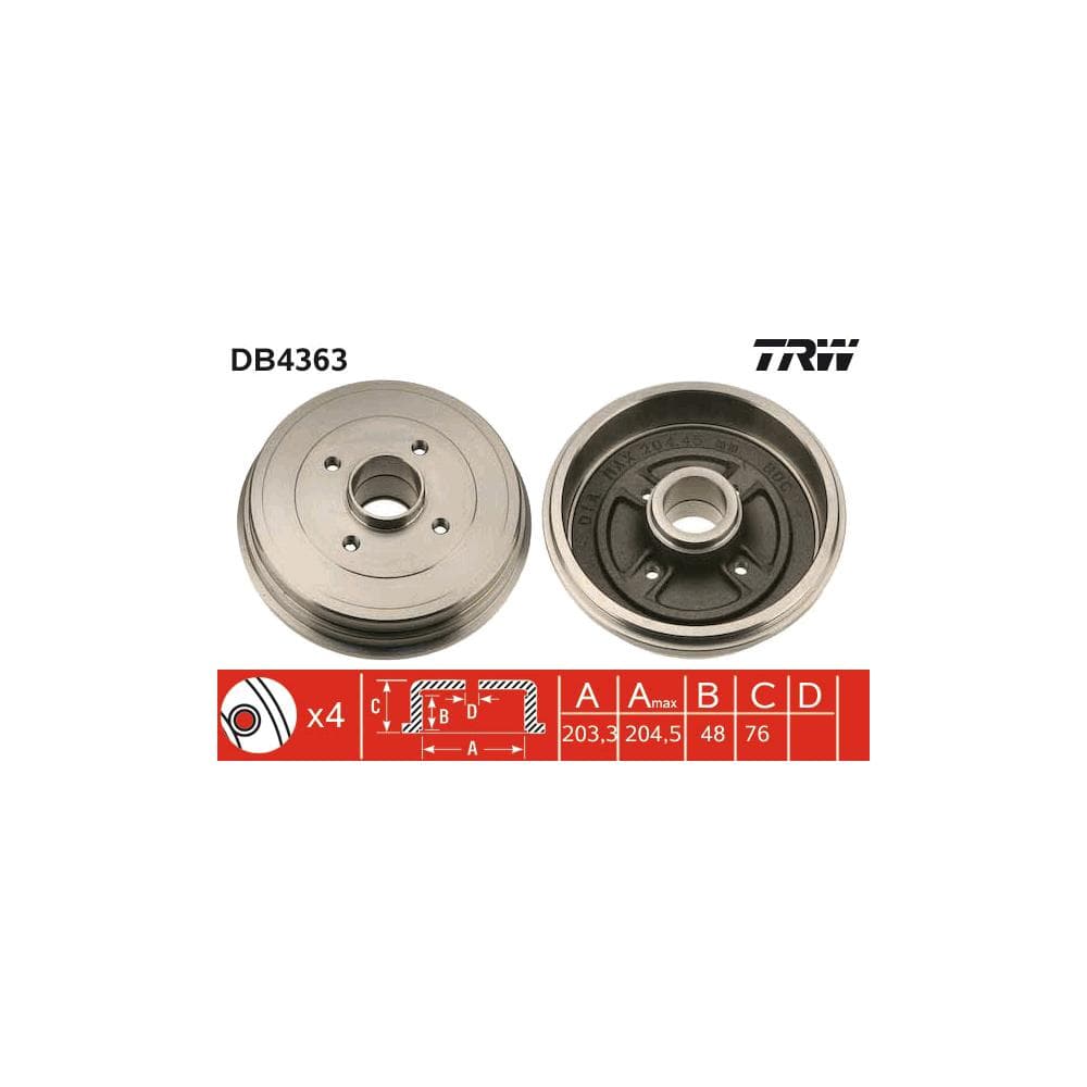 Tambur frana TRW DB4363