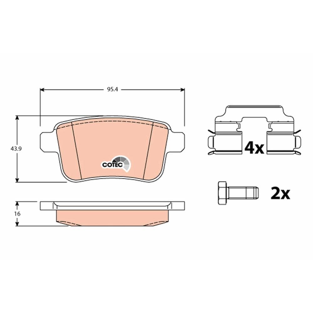 Set placute frana disc TRW GDB1786