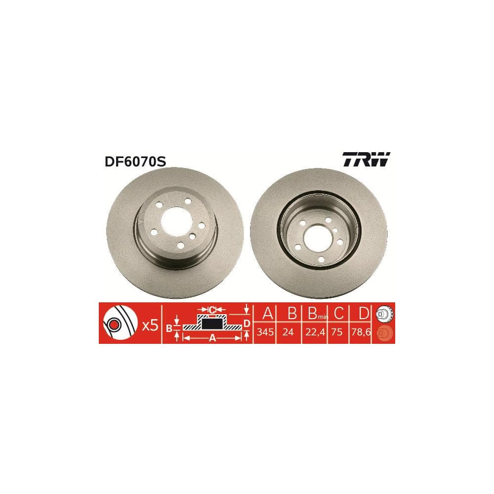 Disc frana TRW DF6070S