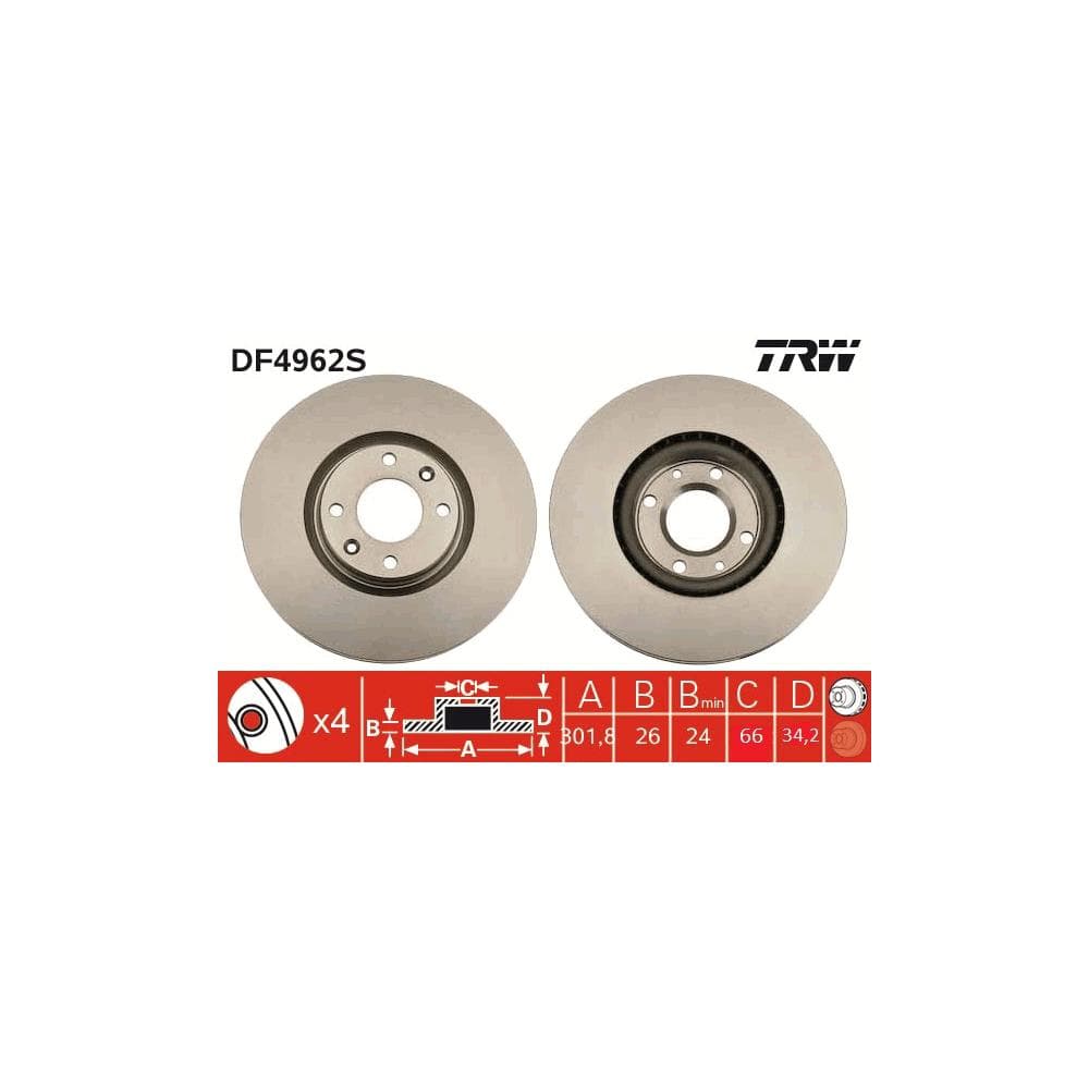 Disc frana TRW DF4962S