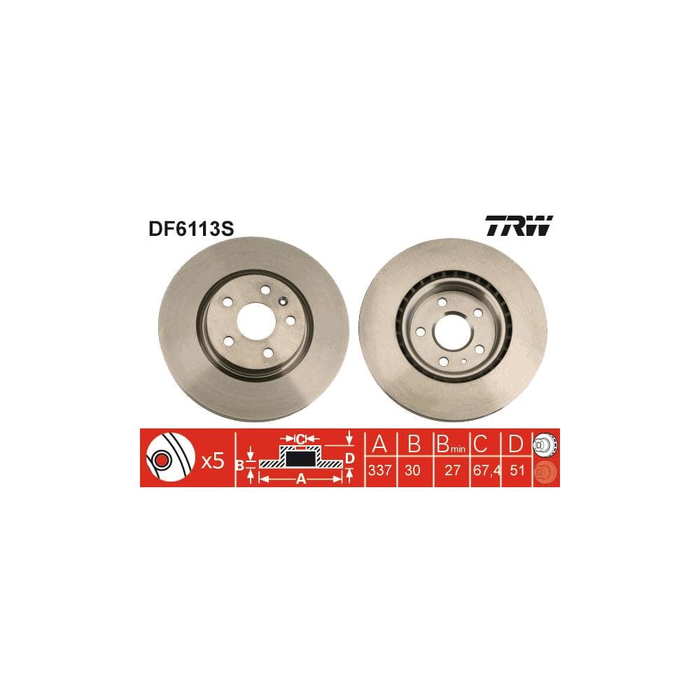 Disc frana TRW DF6113S