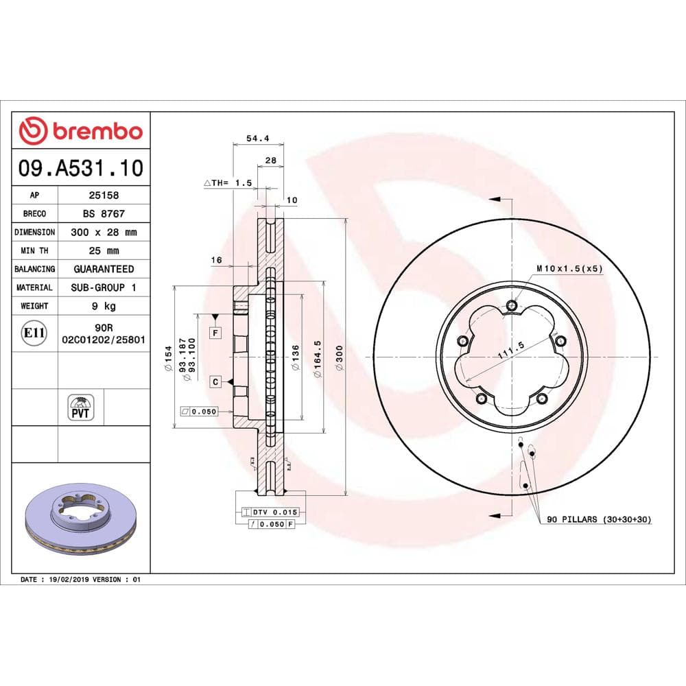 Disc frana BREMBO 09.A531.10