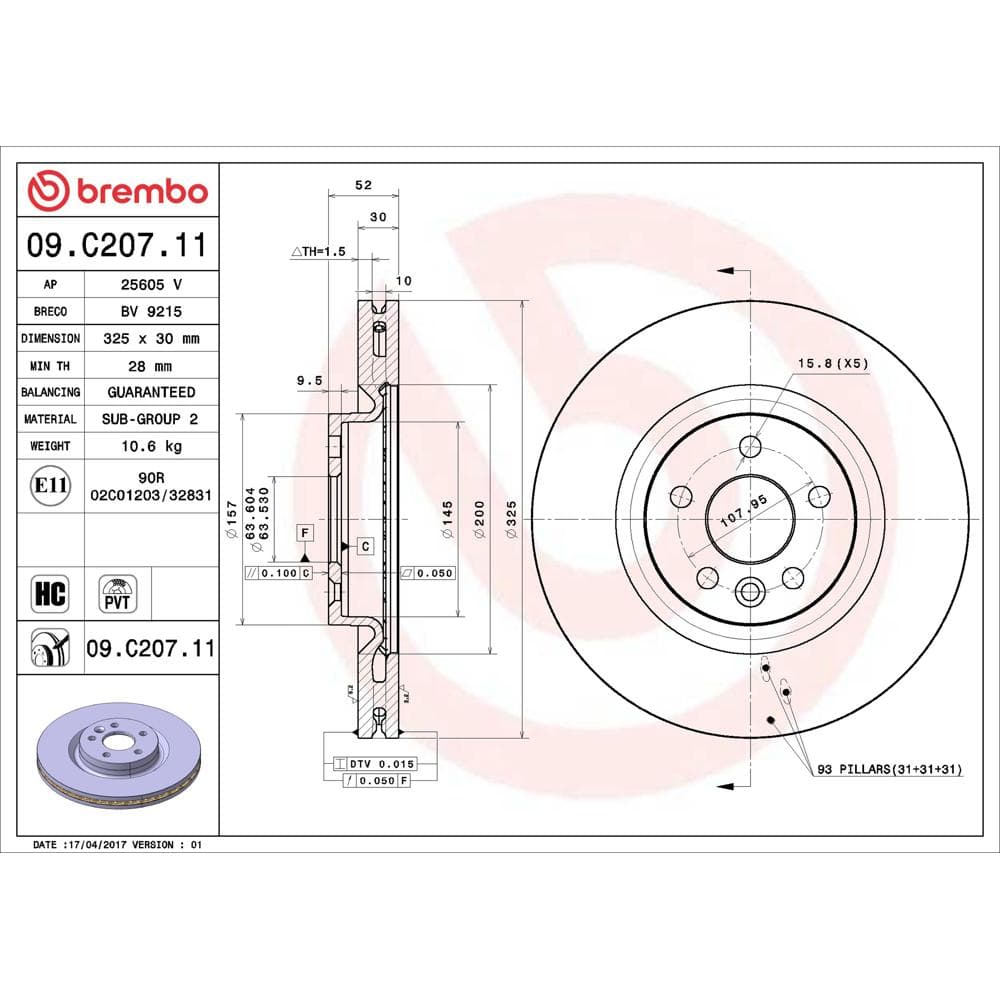 Disc frana BREMBO 09.C207.11