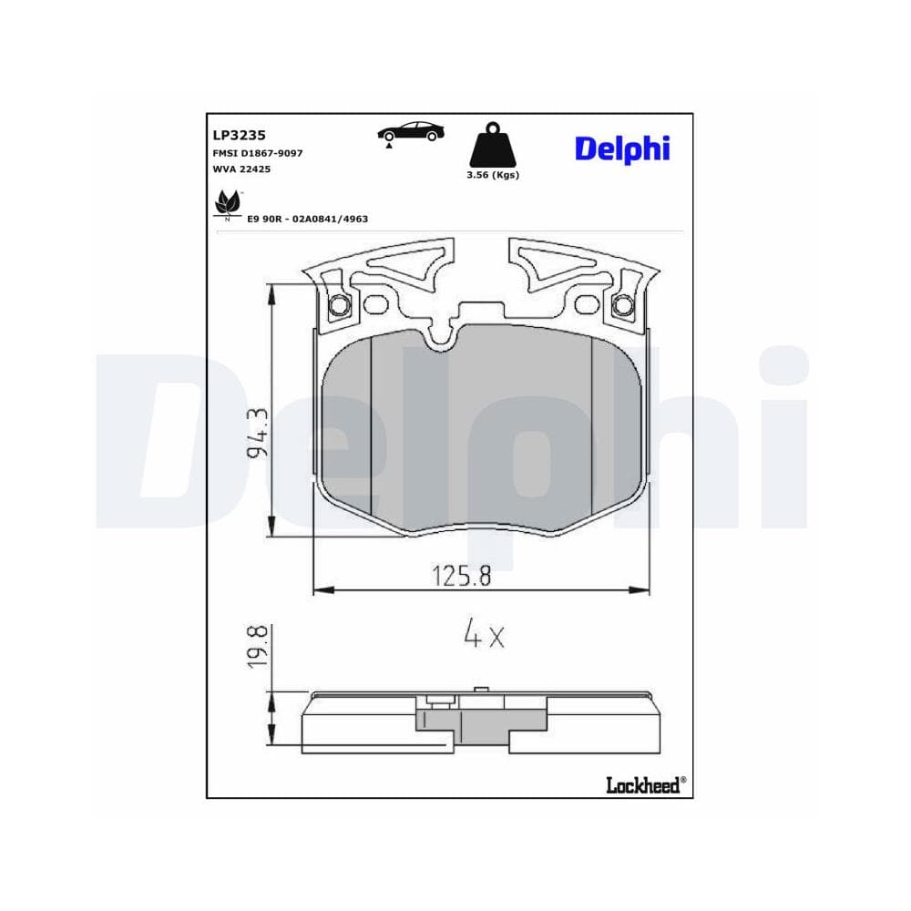 Set placute frana disc DELPHI LP3235