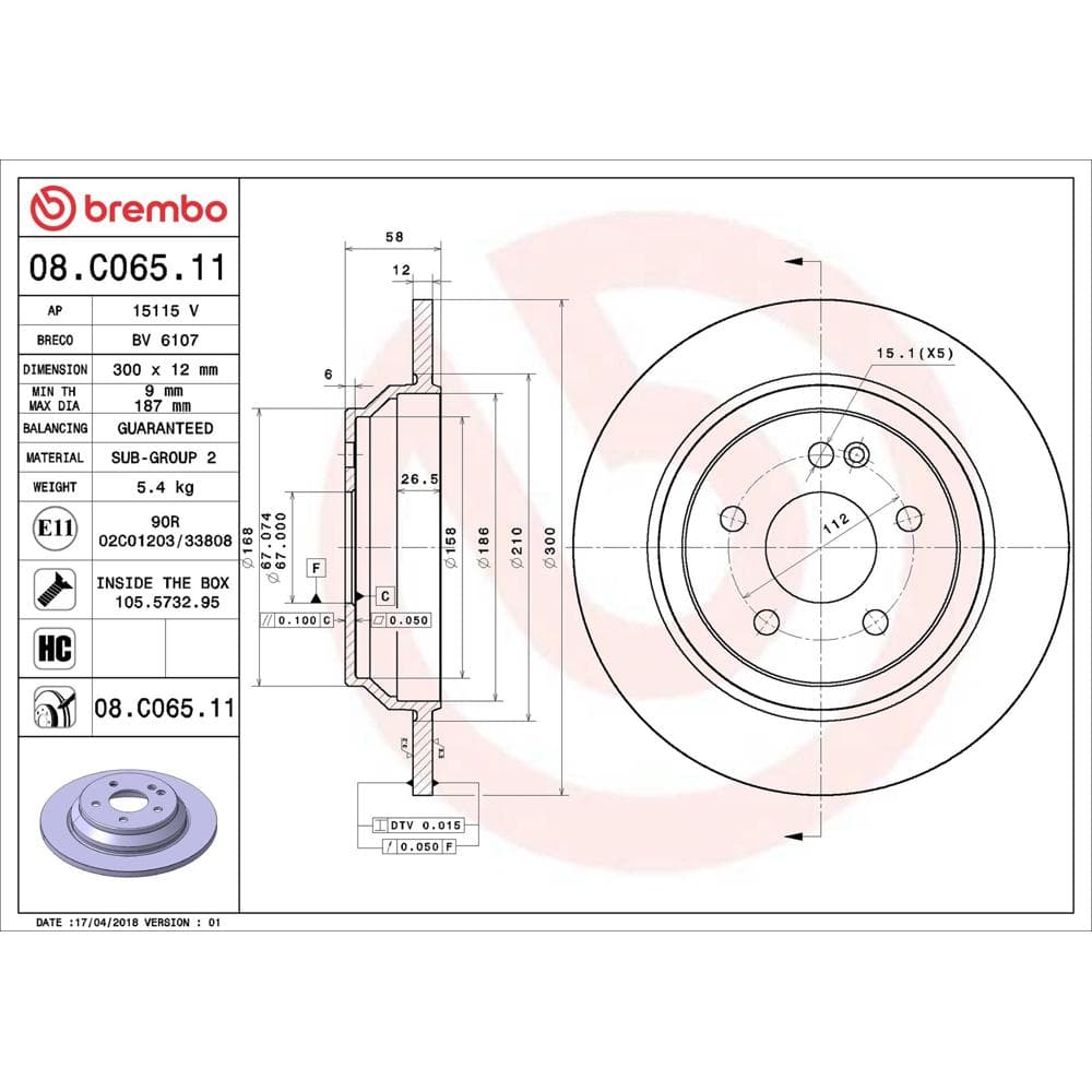 Disc frana BREMBO 08.C065.11