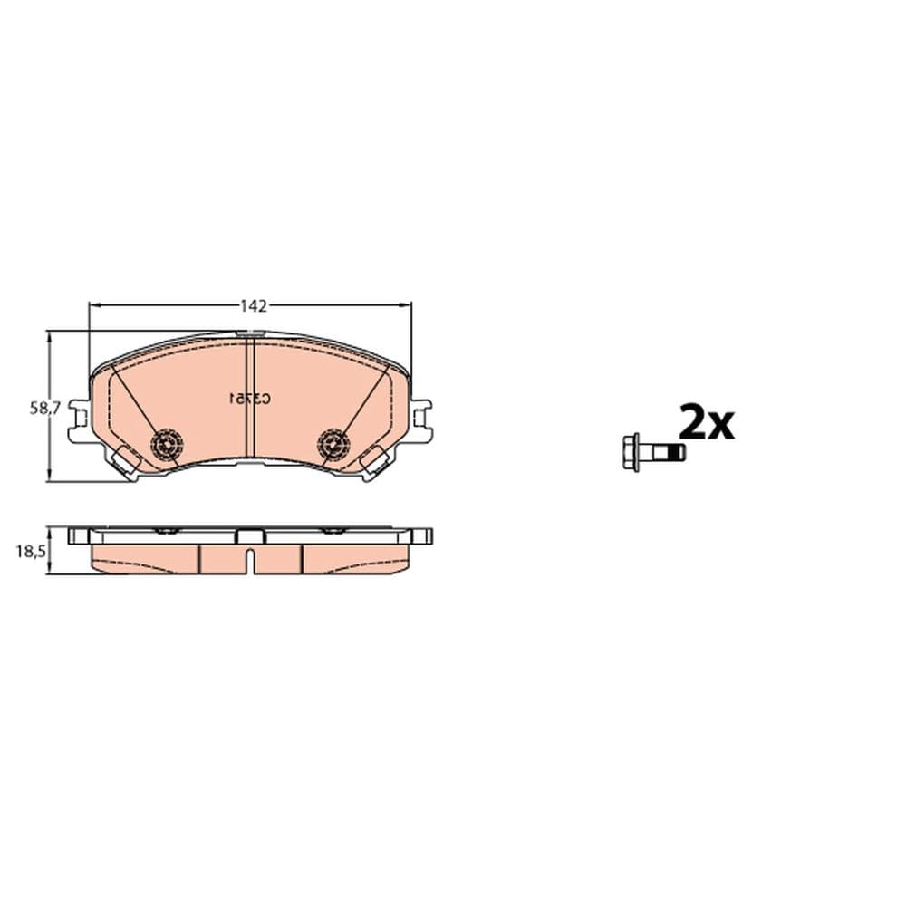 Set placute frana disc TRW GDB2152