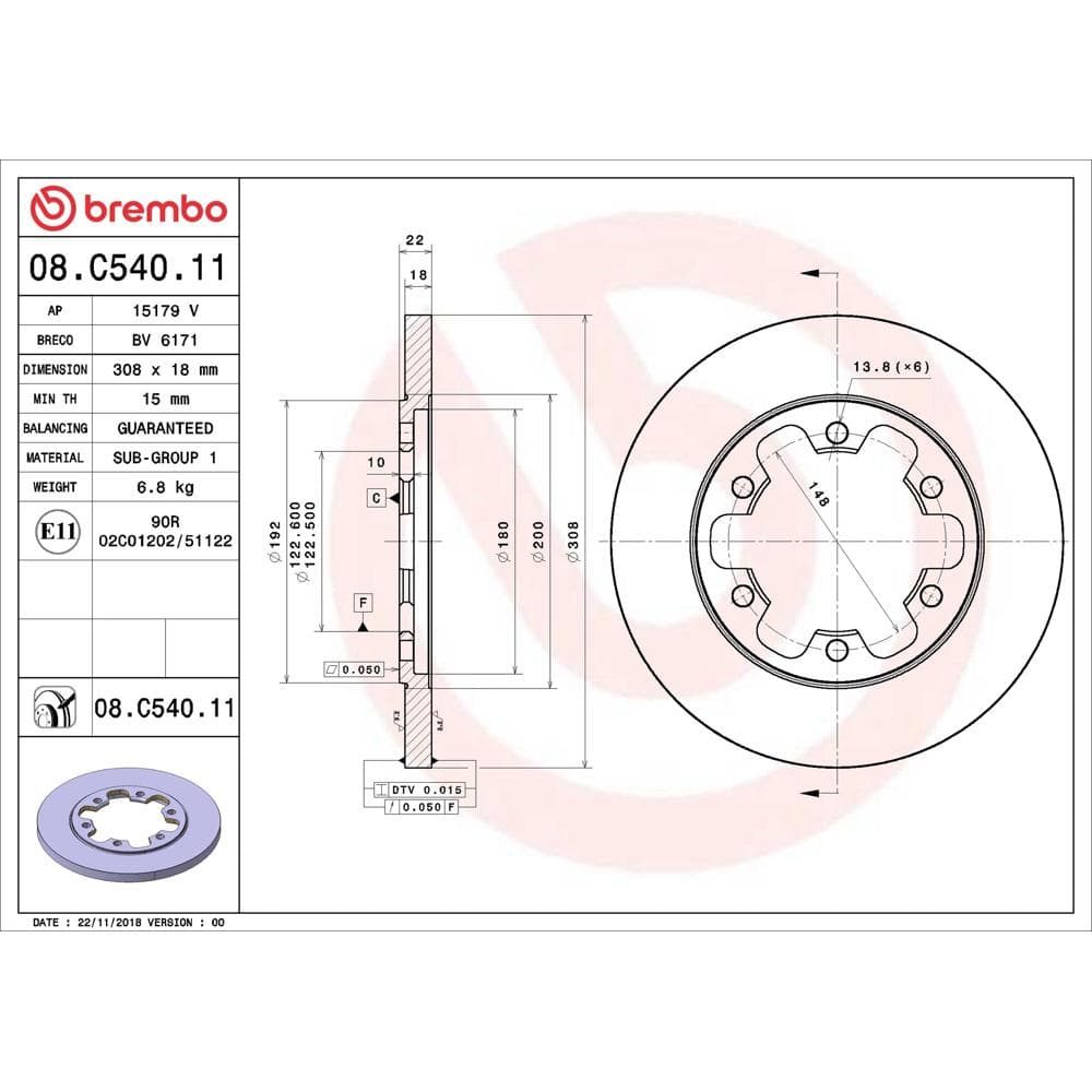 Disc frana BREMBO 08.C540.11