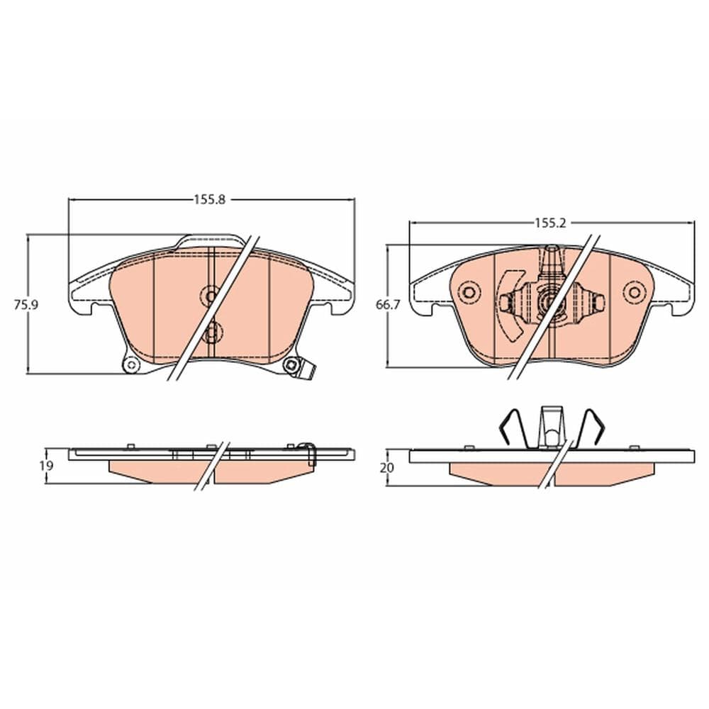 Set placute frana disc TRW GDB2092