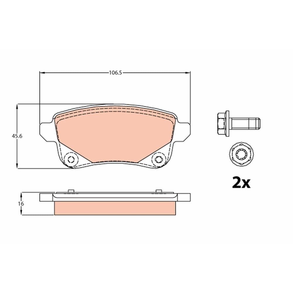 Set placute frana disc TRW GDB2082
