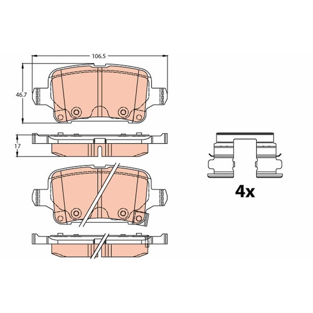 Set placute frana disc TRW GDB2180