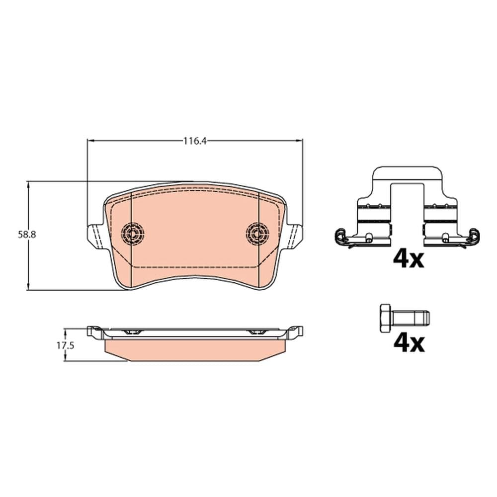 Set placute frana disc TRW GDB2107