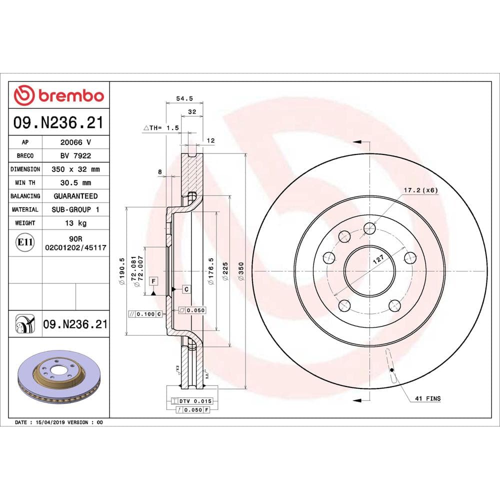Disc frana BREMBO 09.N236.21