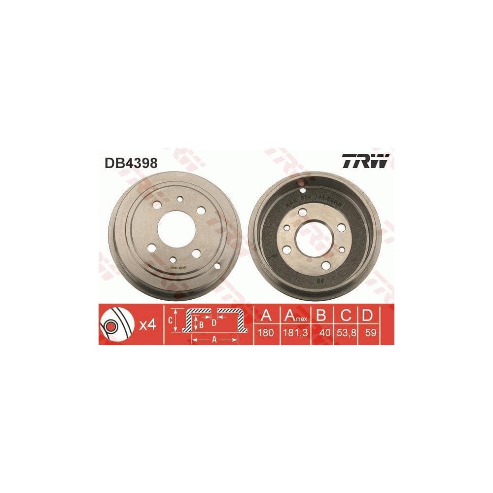 Tambur frana TRW DB4398