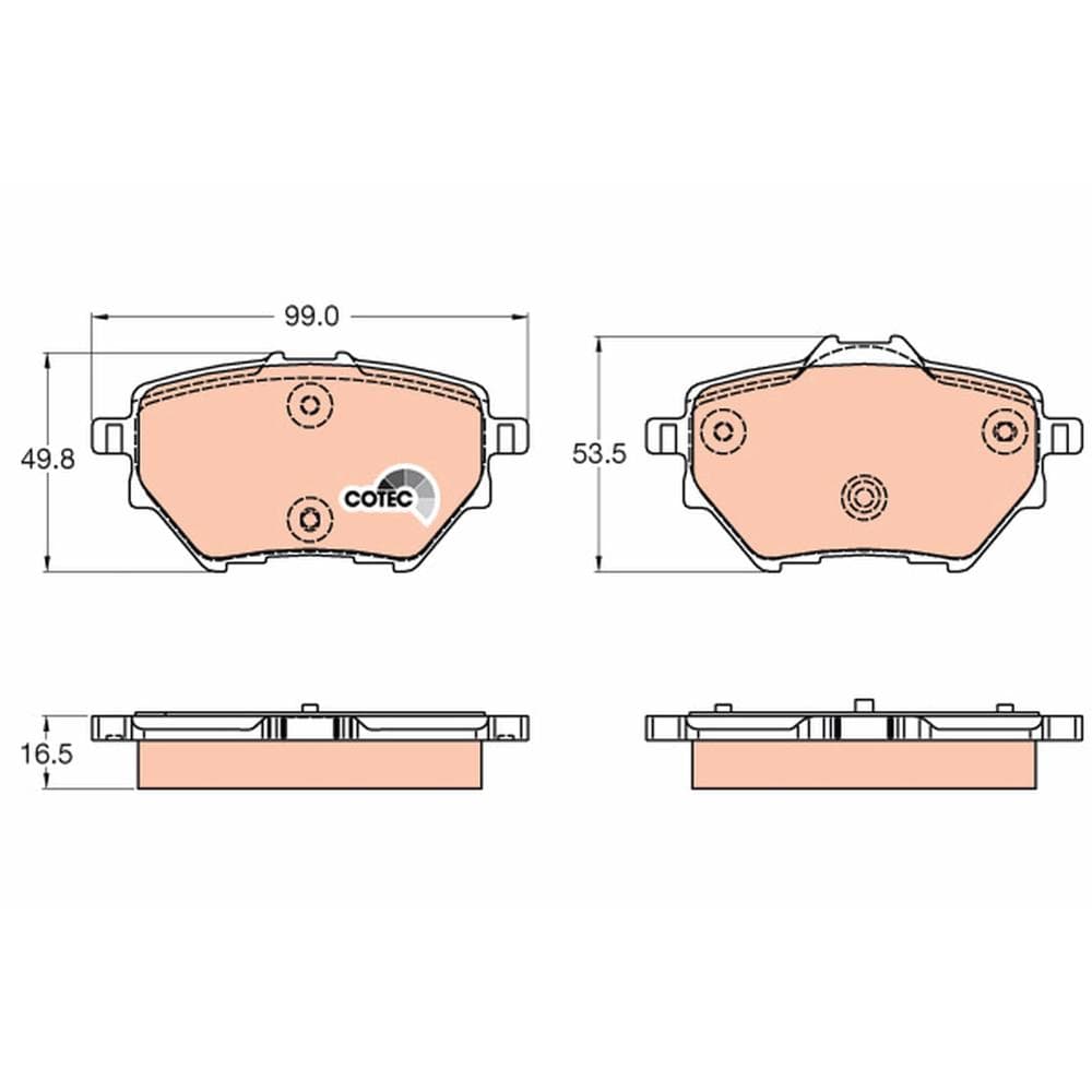 Set placute frana disc TRW GDB2036