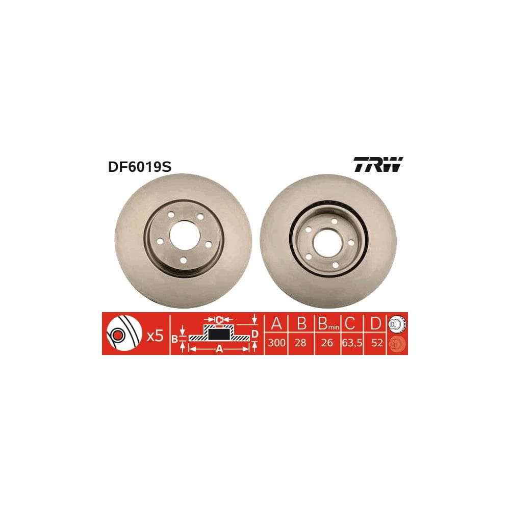 Disc frana TRW DF6019S