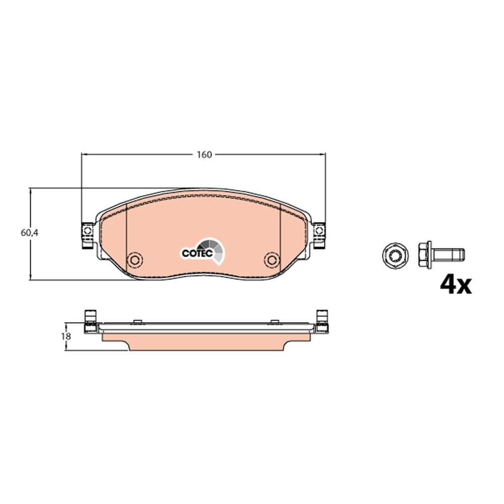 Set placute frana disc TRW GDB2096
